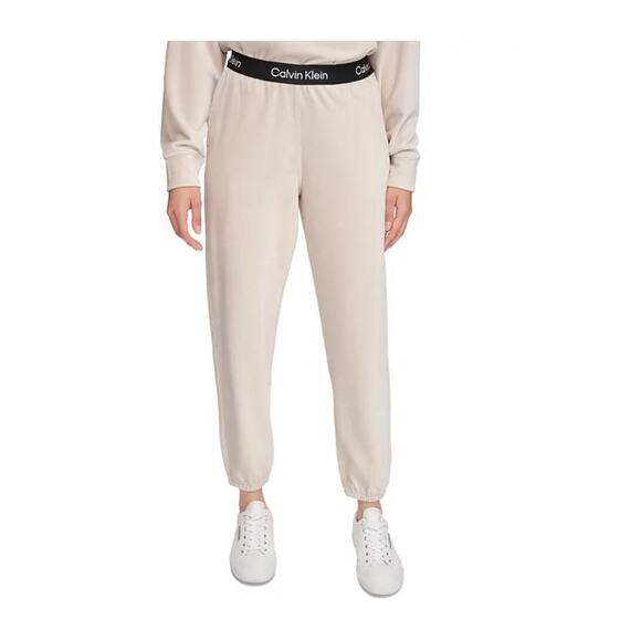 Calvin Klein Performance Women's Velour Joggers - Chalk/white 11726 - Picture 1 of 1